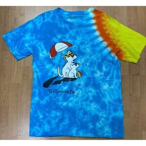 The Sundog Life Beach Dogs Men’s Large Tie Dye Shirt